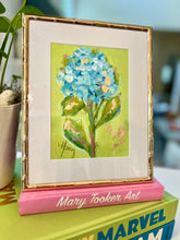 Load image into Gallery viewer, “Blue hydrangea on green”
